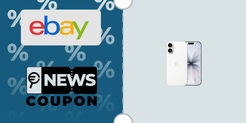 Schermata con logo eBay e sotto la scritta News Coupon. Accanto è rappresentato Apple iPhone 17 256GB