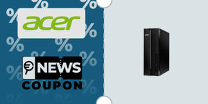 Schermata con logo Acer e sotto la scritta News Coupon. Accanto è rappresentato il PC tower Acer Aspire XC-1780 i5-13400 / 16GB / 512GB (DT.BK8ET.00A)