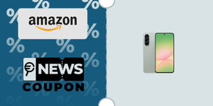 Schermata con logo Amazon e sotto la scritta News Coupon. Accanto è rappresentato lo smartphone Samsung Galaxy A56 8GB / 128GB