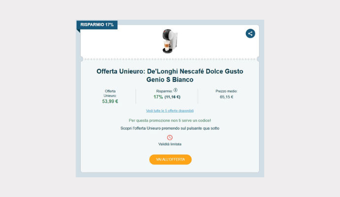 Il miglior Coupon Unieuro del giorno: De'Longhi Nescafé Dolce Gusto ...