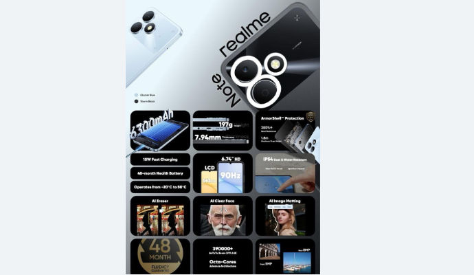 Realme Note 80: emergono design e specifiche tecniche