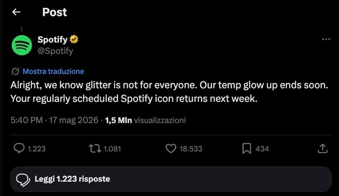 Spotify cambia logo, ma per poco: la sfera specchiata sarà temporanea
