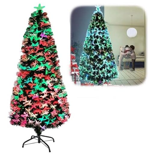 Albero di Natale artificiale Fibre ottiche verde H 100 cm x ø 45 cm | Leroy Merlin