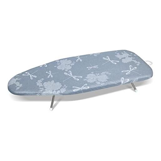 KINGRACK Asse Da Stiro Pieghevole Da Tavolo, Piccola E Portatile 31x82 Cm, Con Piedini Antiscivolo, Blu