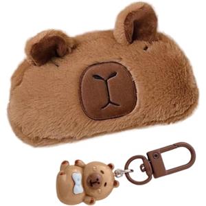 Capybara - Astuccio Porta Cancelleria Con Set Inclusi, Colore Marrone, Simpatico E Funzionale