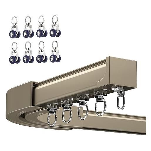 Bastone Tende Doppio Nero 280cm 19mm Metallo - Kit Completo Parete