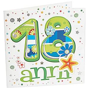 BIGLIETTO AUGURI 18 ANNI HAPPY BIRTHDAY ROSA - BIGLIETTI AUGURI 18 ANNI - Cartoleria l