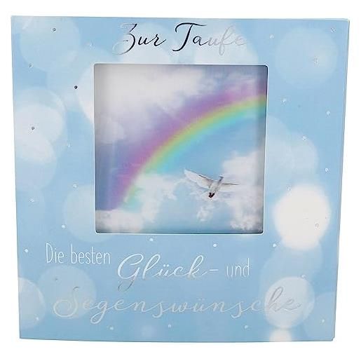 AFIE Biglietto Di Auguri Per Battesimo Cristiano Con Croce Latina - Formato 12x17,5 Cm Con Busta Bianca