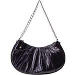 Borsa con catena argento nera