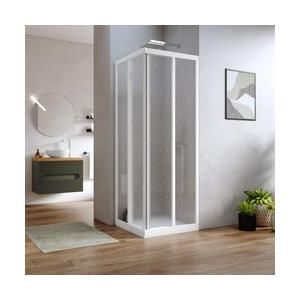 Box Doccia 70x70 Cm A Soffietto Vetro Anticalcare Trasparente E Profilo Nero Opaco 195h Flexy 1