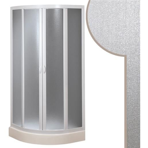 Box Doccia Roxana In PVC 90x90cm Semicircolare - Pannelli Semitrasparenti Con Apertura A Soffietto - Foto 8