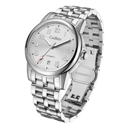 CADISEN Orologio Automatico Uomo - Vetro Zaffiro, Impermeabile 100m, Design Classico Di Lusso
