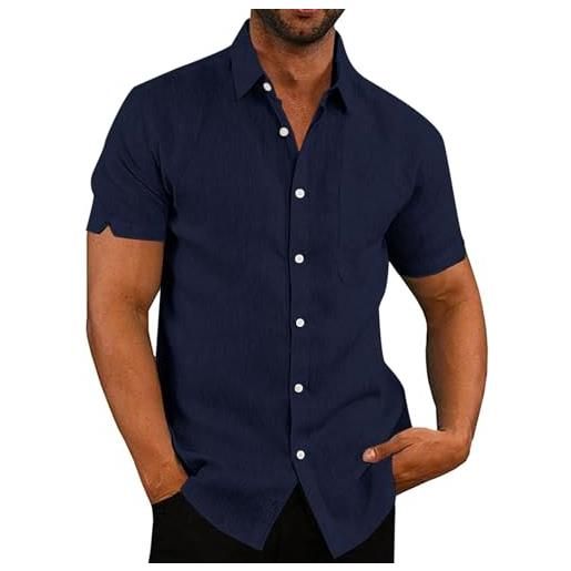 COOFANDY Maglietta da uomo Henley, a maniche corte, estiva