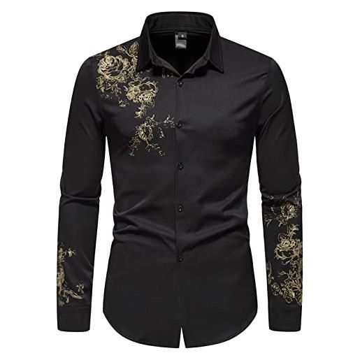 Camicia Uomo Fantasia Elegante Taglie Taglia Camicia 44 Camicia