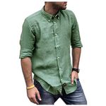 Camicia lino verde uomo