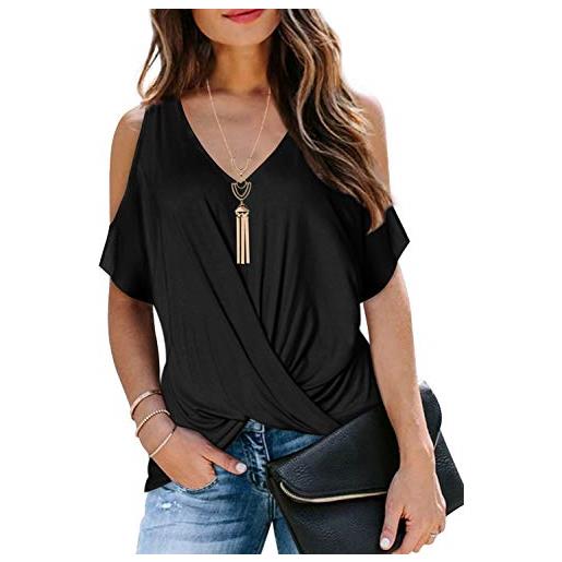 Camicia nera maniche corte donna | Prezzi e offerte su