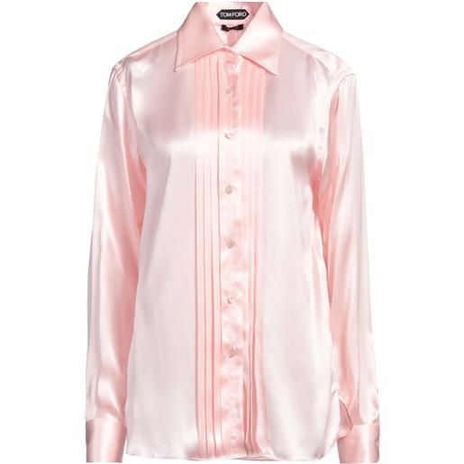 Camicia Donna In Raso Di Seta - Scollo A V, Maniche Lunghe, Bottoni, Elegante Per Lavoro E Serate - Foto 14