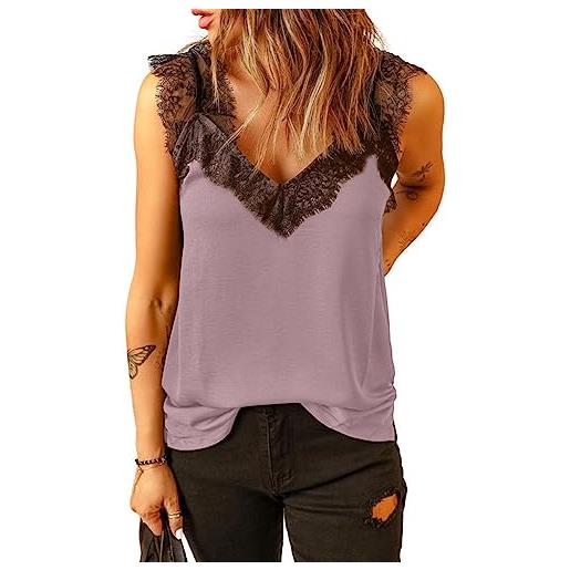 Canotta Donna Estate Con Scollo A V - In Cotone E Poliestere, Senza Maniche, Elegante E Comoda - Foto 9