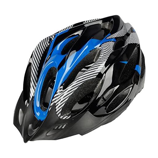 Casco Da Ciclismo Srliya Con Visiera Magnetica – Blu/nero, Taglia Regolabile 58-62cm, In EPS+PC, 18 Fori Di Ventilazione