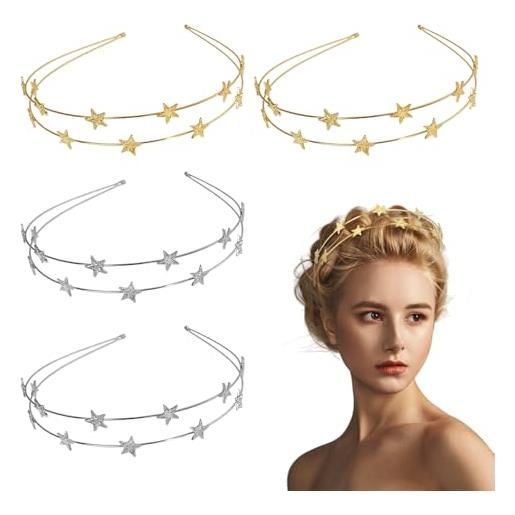 6 Cerchietti Per Capelli In Metallo Nero - Fascette Antiscivolo Unisex, Per Sport, Yoga E Look Eleganti - 4