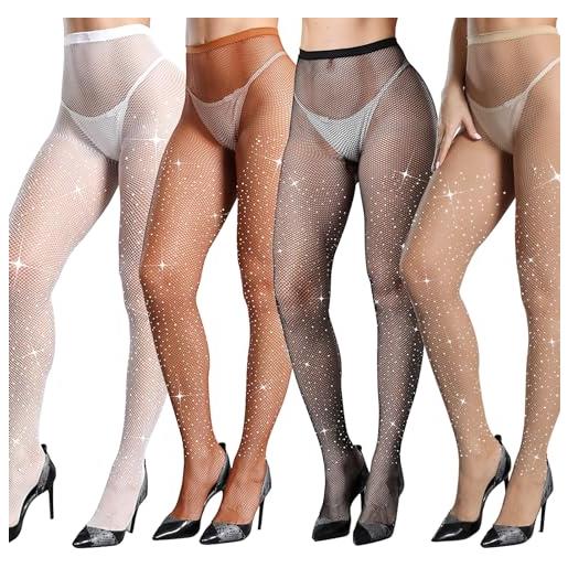 Collant a rete con strass da donna Xmas Party