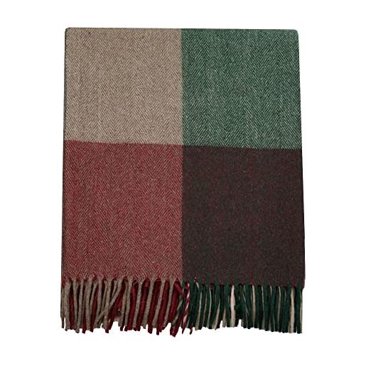 Coperta In Pile Touchat Quadri Scacchi - 127x152 Cm Rosso E Nero - Morbida Per Divano
