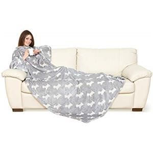 Banzaii Coperta Con Maniche Vestaglia – Plaid In Pile Morbido E Caldo, 130x170 Cm, Grigio. Perfetta Per Relax Sul Divano O In Viaggio. Lavabile In Lavatrice. - 4
