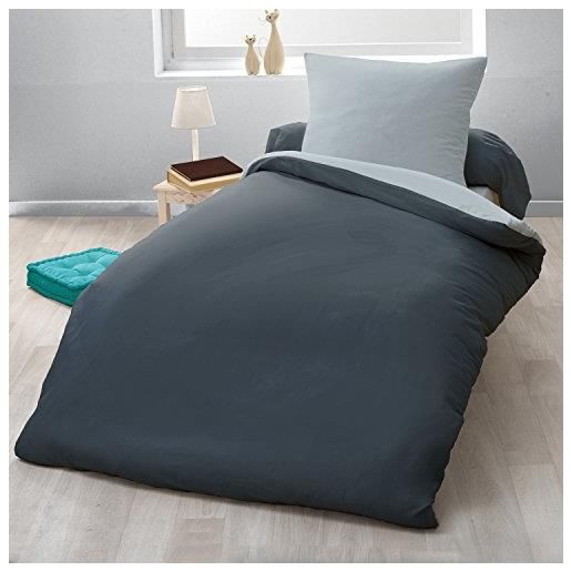 Copripiumino Singolo 135x200 New York, Biancheria Da Letto In Morbida Microfibra, Copri Piumino Nero E 2 Federe 50x80 Cm