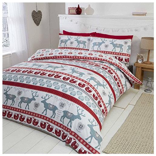Set Copripiumino Matrimoniale Con Albero Di Natale Astratto – Grigio, Bianco E Ocra, 48% Cotone