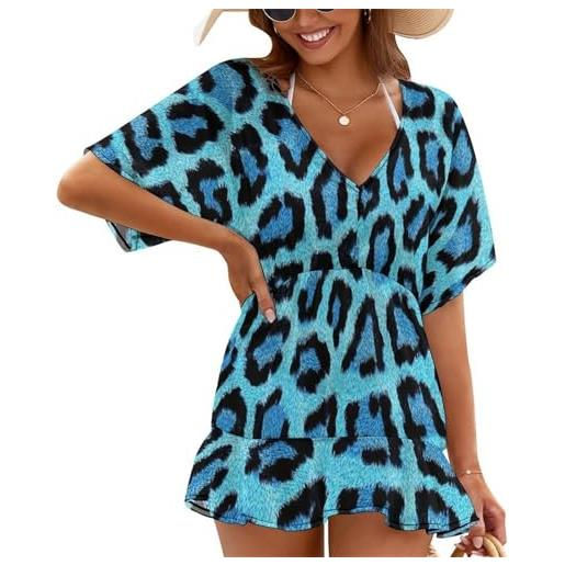 Costume Intero Donna GORGLITTER Con Scollo A V E Stampa Leopardata - Sexy E Push Up