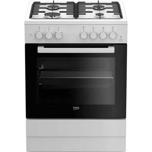 SEKOM SCFS55G CUCINA 50 CM 4 FUOCHI FORNO A GAS + COPERCHIO SMALTATO BIANCO