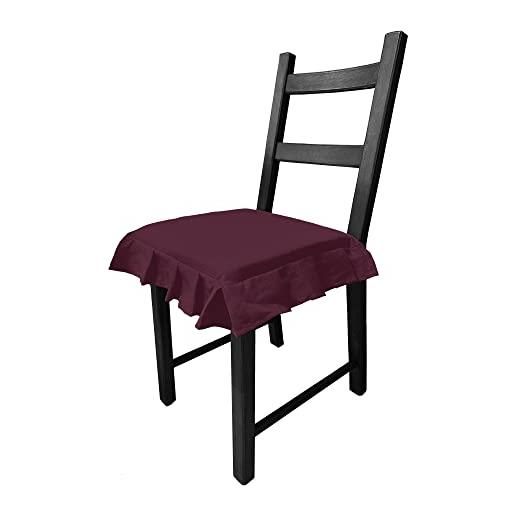 PARAMAISON Cuscino Sedia 40x40 con Lacci Panama, Set 6 pezzi, Cuscino Interno ed Esterno, Sfoderabile con Zip, Cotone, Laccetti di Ritenzione, Tinta