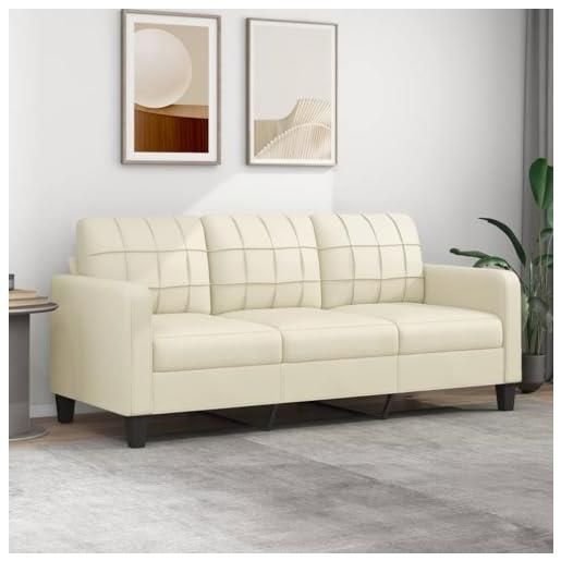 Divano IKAYAA 3 Posti In Similpelle - Moderno, Comodo, Per Soggiorno, Camera O Ufficio, Nero - Foto 3