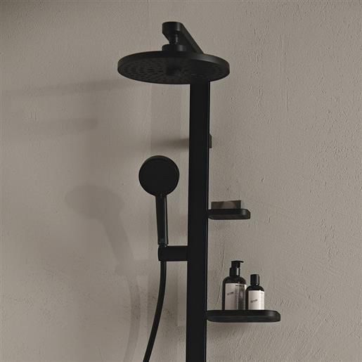 OFFO Soffione Doccia con Tubo, Flessibile da 1,6 m, con 3 Modalità Di Spruzzo, Doccino per Doccia con Tubo a Mano per Il Bagno, Rettangolare 12x9cm,Nero opaco