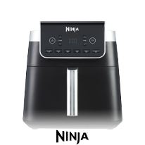 Ninja Friggitrice ad aria 4,7 L 3 in 1, Frittura ad aria, Riscaldamento, Essiccazione, 1-2 porzioni, digitale, da surgelati, scomparto antiaderente e cestello per frittura, 2000W, nero AF110EU