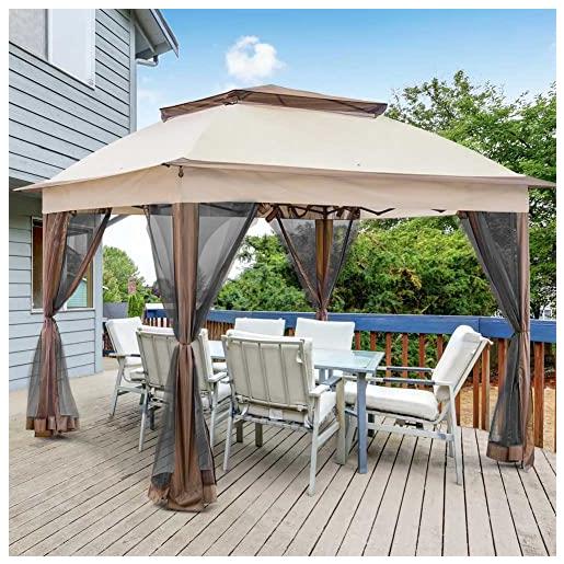 COBIZI Gazebo pieghevole impermeabile 3x3 con ombrellone e pannelli