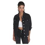 Giacca jeans nera donna
