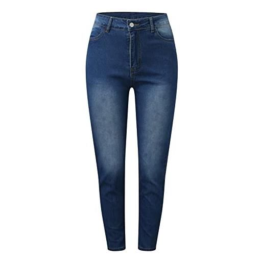 BFSWL Jeans Baggy Donna Vita Alta Gamba Larga – Elasticizzati In Denim Comodo Con Tasche