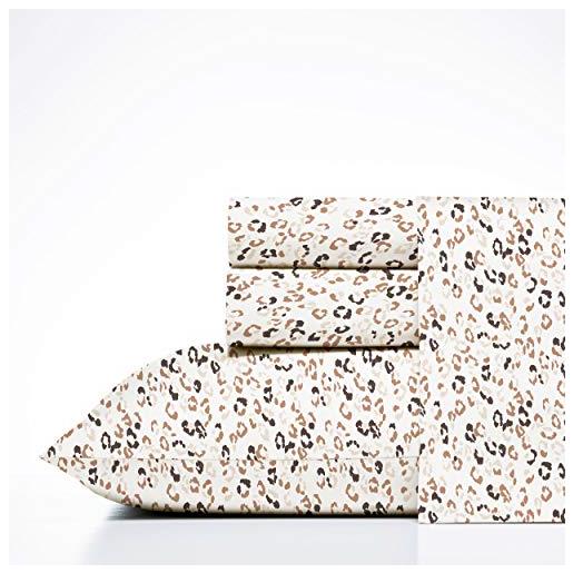 Set di lenzuola leopardate ragazzi ragazzi ragazzi ragazzi safari stampa ghepardo set biancheria da letto con angoli 3D leopardato stampa lenzuola, biancheria da letto 2 pezzi lenzuola singolo