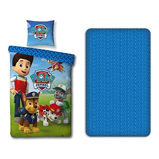 AYMAX SPRL Set Biancheria Da Letto Paw Patrol Per Bambini – 140x200 Cm Con Federa Inclusa