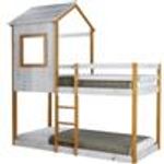 Letto su soppalco in legno
