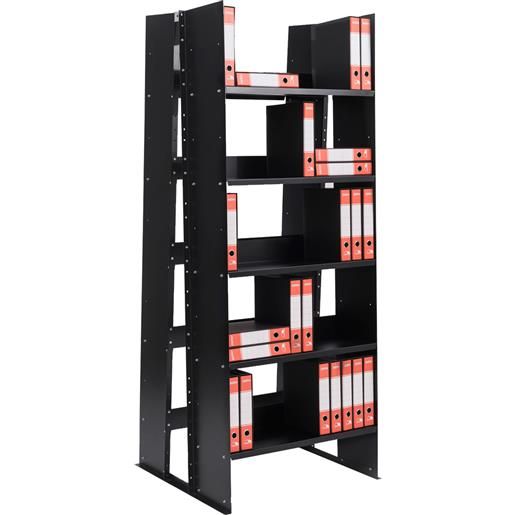 GIANTEX Armadietto Libreria a 3 Livelli, con 6/9 Scomparti, 3/5 Ante, Mobiletto Portalibri Moderno, Multiuso e Salvaspazio, Ideale per Soggiorno, Studio, Ufficio, Camera (Grigio, 90x29x90 cm