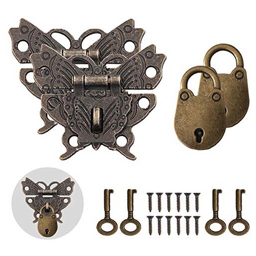 10 Mini Lucchetti In Stile Antico - Con Chiavi, Per Scatole, Diari E Borsette, Lega Di Zinco - Foto 7