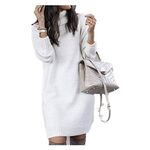 Maglione bianco collo alto donna