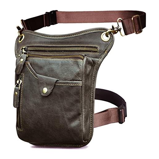 Marsupio Da Gamba Impermeabile In EVA Per Moto, Ciclismo Ed Escursionismo, Nero, 20x14.5x8 Cm, Con Tracolla Regolabile