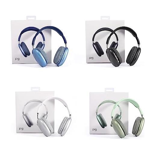 Cuffie Wireless TEKVO On-Ear Pieghevoli &ndash; Bluetooth E Cablate Con Cancellazione Del Rumore &ndash; Blu