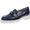 Mocassino donna blu pelle
