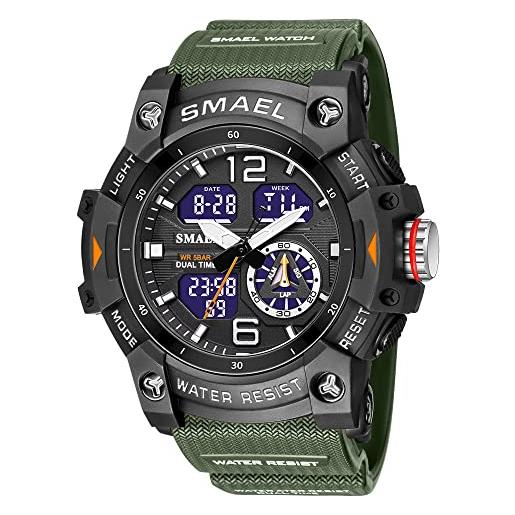 Orologio Uomo Impermeabile 30m Al Quarzo - Grande Quadrante Con Giorno E Data, Cinturino In Pelle, Lancette Luminose