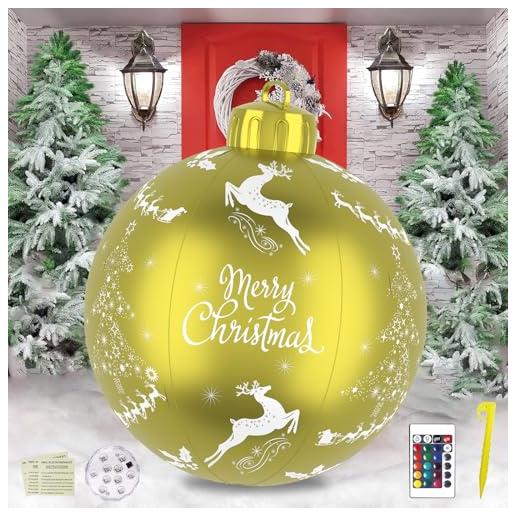 Decorazioni natalizie gonfiabili giganti in PVC da 60 cm per esterni, vacanze, patio, prato, portico (Rosso, fiocco di neve) | Leroy Merlin
