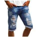 Pantaloncini jeans strappati uomo